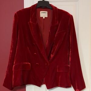 L'AGENCE Rich Red Velvet Blazer